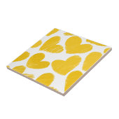 Girly pastellgelbe Liebe Herz Muster Fliese (Seite)