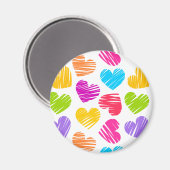 Girly Pastellherzen Liebe Muster Magnet (Vorderseite/Rückseite)