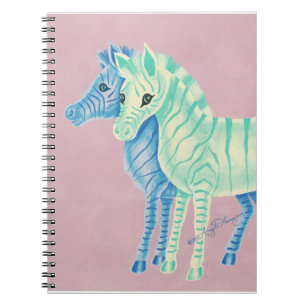 Girly PastellZebras mit blauen Streifen Notizblock