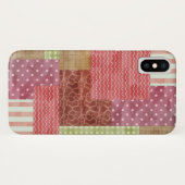 Girly Patchwork Country Style Quilt Blockmuster Case-Mate iPhone Hülle (Rückseite (Horizontal))