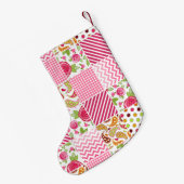 Girly Patchwork-inspirierter WeihnachtsStrumpf Kleiner Weihnachtsstrumpf (Rückseite (Hängend))