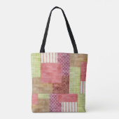 Girly Patchwork-Land-Art-Steppdecken-Block-Muster Tasche (Rückseite)