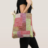 Girly Patchwork-Land-Art-Steppdecken-Block-Muster Tasche (Von Nahem)