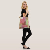 Girly Patchwork-Land-Art-Steppdecken-Block-Muster Tasche (Am Model)