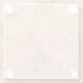 Girly Peach Gold Leopard Glasuntersetzer (Rückseite)