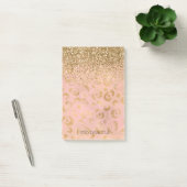Girly Peach Gold Leopard Glitzer Post-it Klebezettel (Büro)