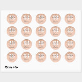 Girly Peach Graue Glitzer Moderne Typografie Runder Aufkleber (Blatt)