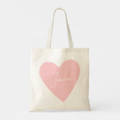 Girly Peach Heart Tasche mit Namen (Rückseite)