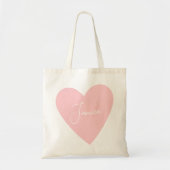 Girly Peach Heart Tasche mit Namen (Vorne)