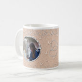 Girly Peach Imitate Funkelnd Zwei Foto Herzinfarkt Kaffeetasse (Vorderseite Links)