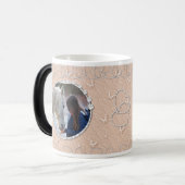 Girly Peach Imitate Funkelnd Zwei Foto Herzinfarkt Verwandlungstasse (Vorderseite Links)