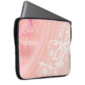 Girly Peach Spirals Filigree Blume Template Laptopschutzhülle (Vorne Rechts)