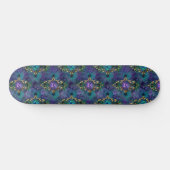 Girly Peacock Feathers Butterfly Fantasy Skateboard (Horizontal)