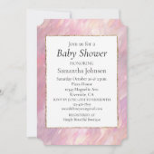 Girly Pearl Pink Blush Baby Dusche Einladung (Vorderseite)
