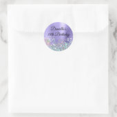 Girly Periwinkle Foil Holo Glitzer Geburtstag Runder Aufkleber (Tasche)