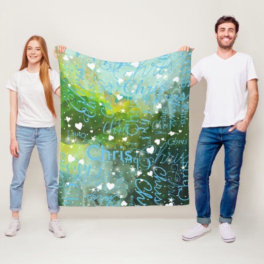 Girly Personalisiert Abstrakt Bluish Fleecedecke (Beispiel)
