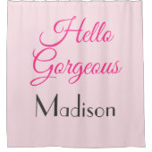 Girly Personalisiert Hübsch Pink Hallo Großartiger Duschvorhang (Vorderseite)
