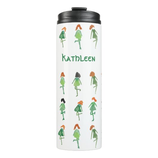 Girly Personalisiert Irish Dancers Niedlich HandGe Thermosbecher (Vorderseite)