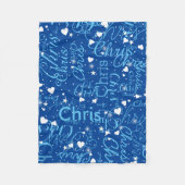 Girly Personalisiert Medium Blue Fleecedecke (Vorderseite)
