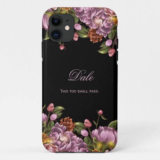 Girly personalisierte rosa Pfingstrose #2 mit Case-Mate iPhone Hülle (Rückseite)
