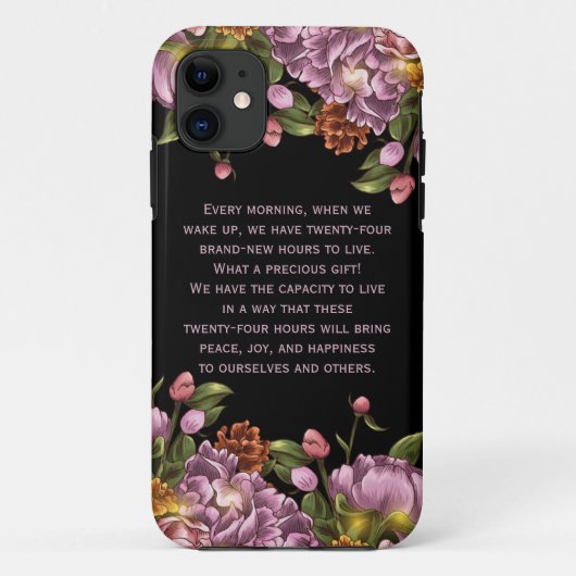 Girly personalisierte rosa Pfingstrose mit Blumen Case-Mate iPhone Hülle (Rückseite)