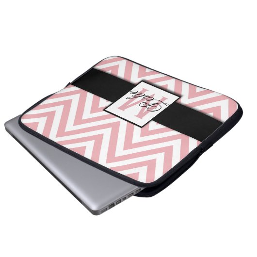 GIRLY, PERSONALISIERTER KRALPINK ZICKZACK PATTER LAPTOPSCHUTZHÜLLE (Vorne Knopf)