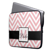GIRLY, PERSONALISIERTER KRALPINK ZICKZACK PATTER LAPTOPSCHUTZHÜLLE (Vorderseite Links)