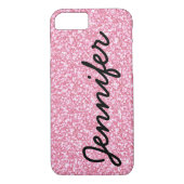 Girly personalisiertes Skript-Imitat-rosa Glitzer Case-Mate iPhone Hülle (Rückseite)