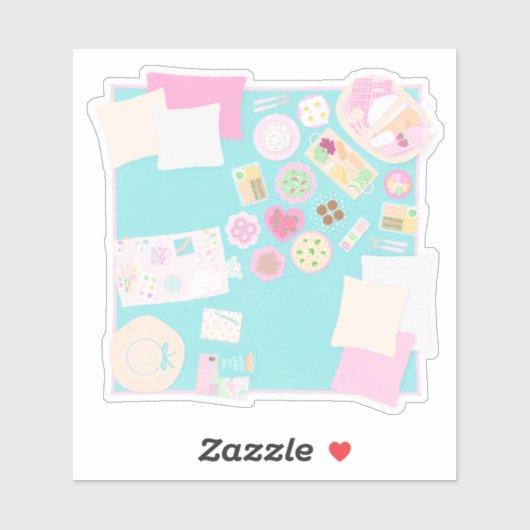 Girly Picnic Blanket-Schnitt Aufkleber (Blatt)