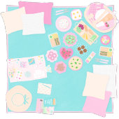 Girly Picnic Blanket-Schnitt Aufkleber