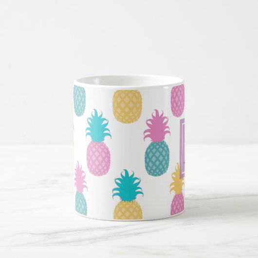 Girly Pineapes Monogram Kaffeetasse (Mittel)