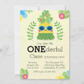 Girly Pineaple Frau Onederful First Einladung (Vorderseite)