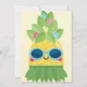 Girly Pineaple Frau Onederful First Einladung (Rückseite)