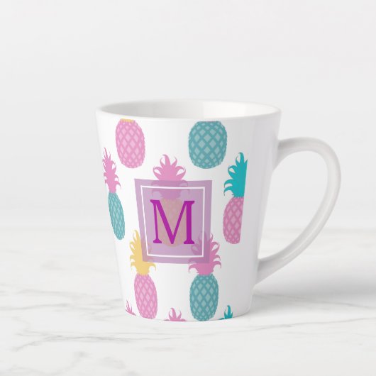 Girly Pineappel Pattern Milchtasse (Rechts)