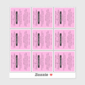 Girly Pink 10 ml Parfüm Essential Oil Roller Label (Blatt)