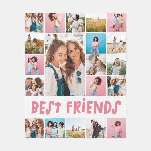 Girly pink 20 Foto bester Freund Moderne Fleecedecke (Vorderseite)
