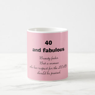 Girly Pink 40. Geburtstag Script Tasse