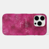 Girly Pink Abstrakt Glitz Glam Glitzer Case-Mate iPhone Hülle (Rückseite (Horizontal))