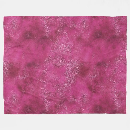 Girly Pink Abstrakt Glitz Glam Glitzer Fleecedecke (Vorderseite (Horizontal))