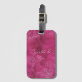 Girly Pink Abstrakt Glitz Glam Glitzer Gepäckanhänger (Vorderseite Vertikal)