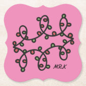 Girly Pink Abstrakt Polka Dots Monogram Art Colors Untersetzer (Vorderseite)