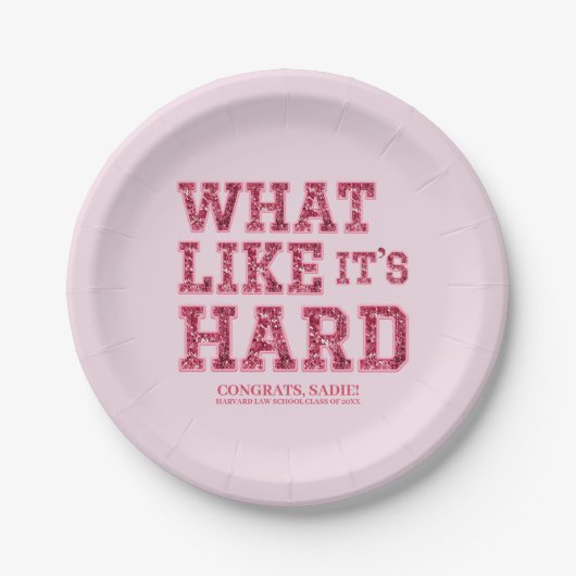Girly Pink Aesthetic Law School Abschluss Deco Pappteller (Vorderseite)