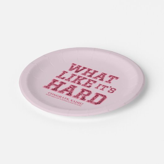 Girly Pink Aesthetic Law School Abschluss Deco Pappteller (Schrägansicht)