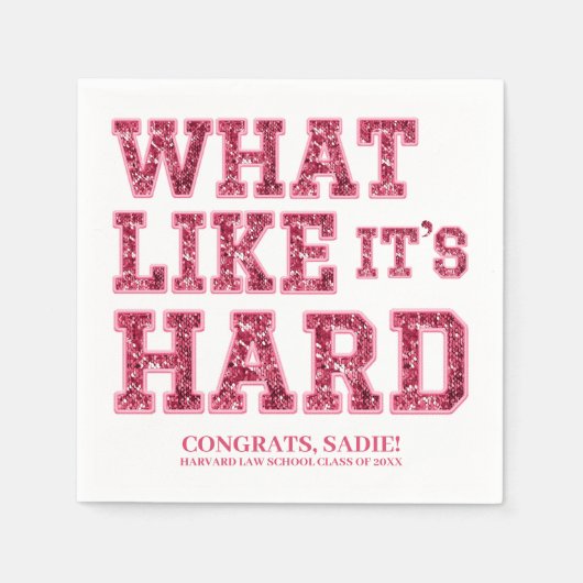 Girly Pink Aesthetic Law School Abschluss Deco Serviette (Vorderseite)