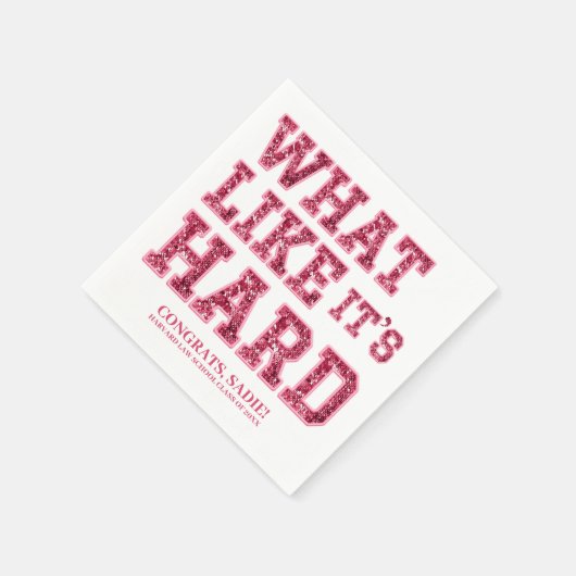 Girly Pink Aesthetic Law School Abschluss Deco Serviette (Ecke)