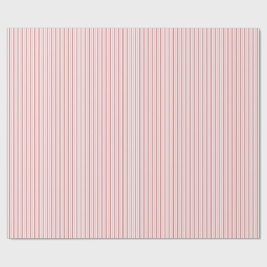 Girly Pink and Red Candy Cane Pinstripe Pattern Geschenkpapier (Flach)