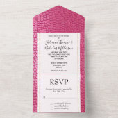 Girly Pink Animal All In One Einladung (Innen Boden)