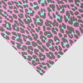 Girly Pink Aqua Black Leopard Tierdruckmuster Seidenpapier (Ausschnitt)