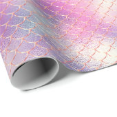Girly Pink Aqua Gold Meerjungfrau Geschenkpapier (Rolleneckpunkt)