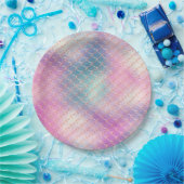 Girly Pink Aqua Gold Meerjungfrau Pappteller (Party)